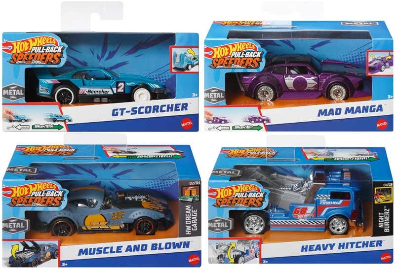 Hot Wheels Modellini Auto in Scala 1 43 Pull Back con parti apribil The Toys Store