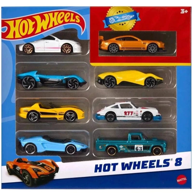 macchinine Hot Wheels set di 8 Veicoli in Metallo scala 1:64