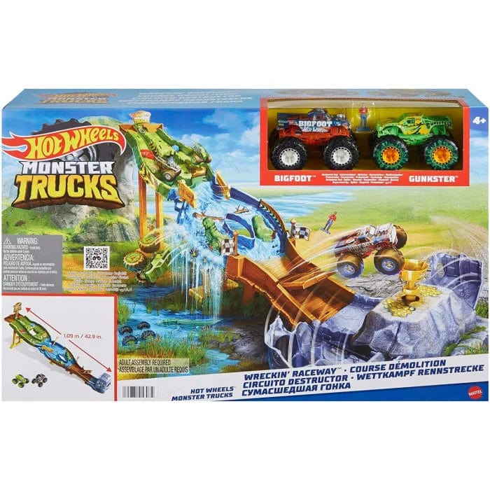 macchinine Hot Wheels Torneo dei Titani Playset con Monster Truck Bigfoot e Gunkster Hot Wheels Torneo dei Titani Playset con Monster Truck 