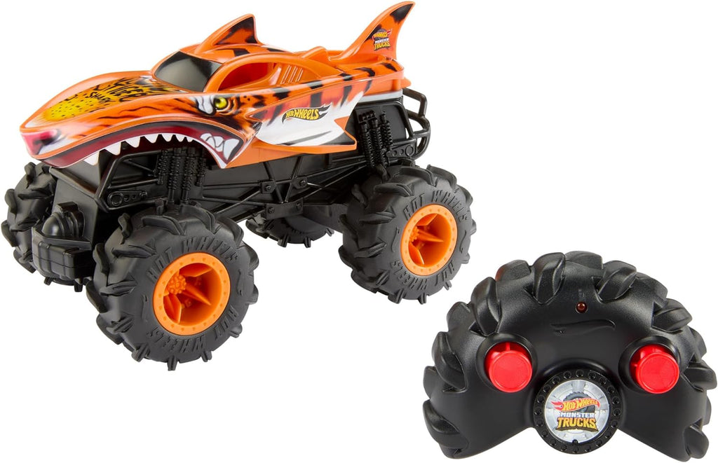 Giocattoli telecomandati Hot Wheels Monster Trucks Tiger Shark 1:24