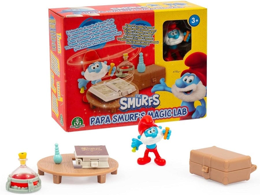 Giochi Preziosi- I Puffi mini playset Il Laboratorio di Magia Grande Puffo