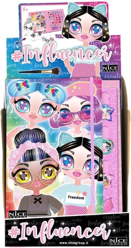 Trousse Influencer Libro Make Up e Smalti per Unghie, Kit di Trucchi per Bambine Libro Make Up e Smalti per Unghie, Kit di Trucchi per Bambine