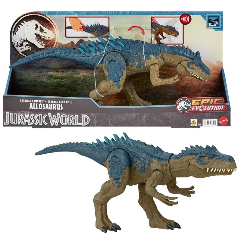 dinosauri Jurassic World Allosauro Furia Selvaggia, dinosauro con azione d'attacco e Suoni Jurassic World Allosauro Furia Selvaggia, dinosauro con azione d'attacco e Suoni