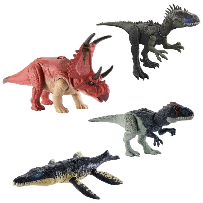 dinosauri Dinosauri Giocattolo Jurassic World Ruggito Selvaggio con Suoni Dinosauri Jurassic World, Attacco Ruggente - HDX17 - The Toys Store