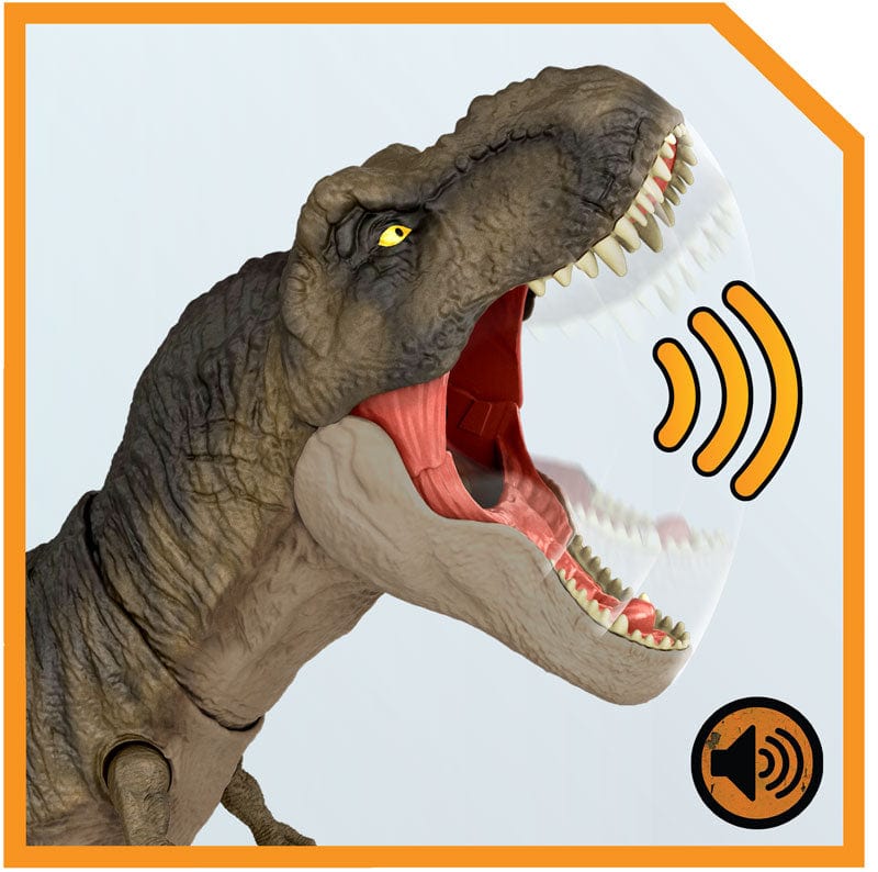 dinosauri Jurassic World T-Rex devasta e divora, Dinosauro con suoni e movimenti