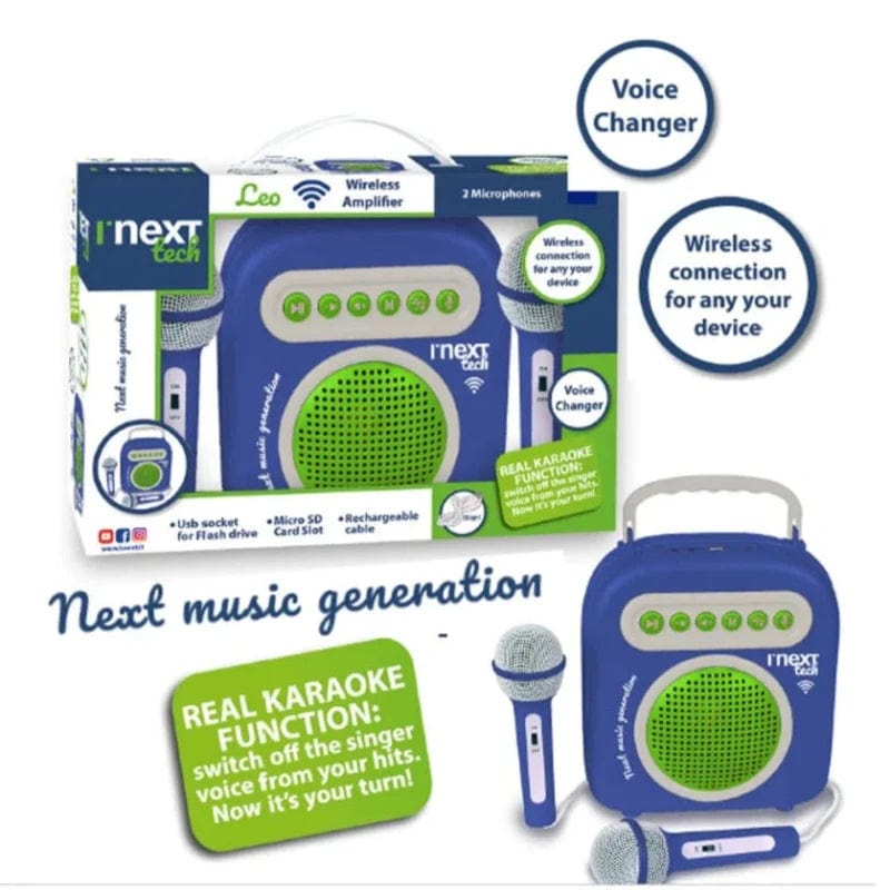 strumenti musicali Karaoke Wireless include Altoparlante e 2 Microfoni - MeMe Music