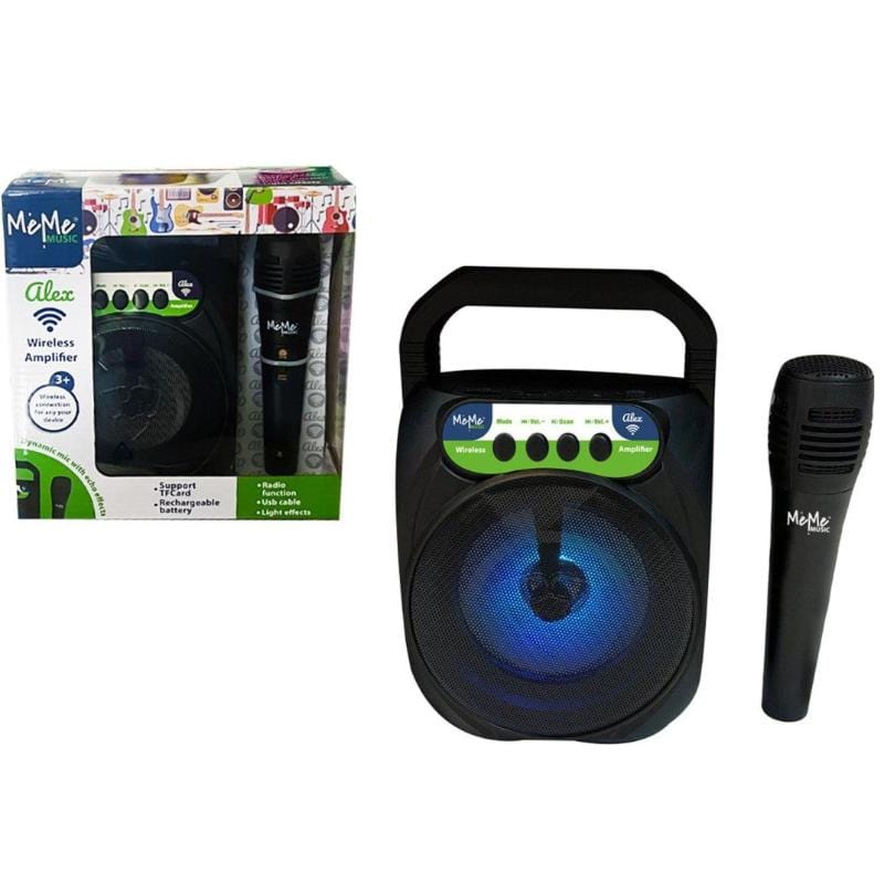 strumenti musicali Karaoke Wireless include Altoparlante con luci led e Microfono dinamico - MeMe Music