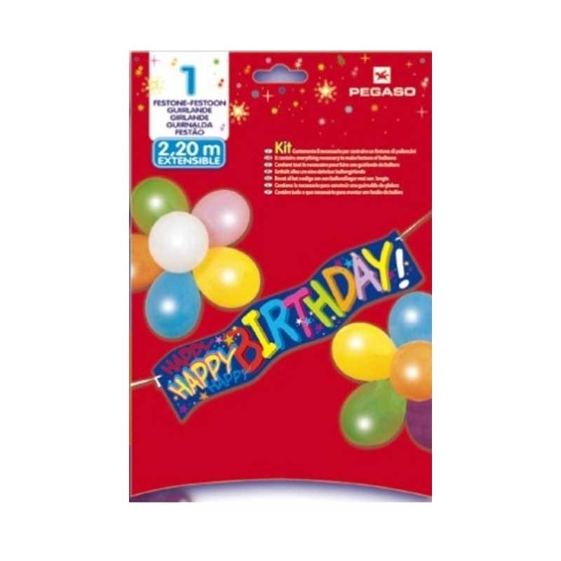 Party Kit Festone Happy Birthday 2,20m Kit Festone Happy Birthday 2,20m