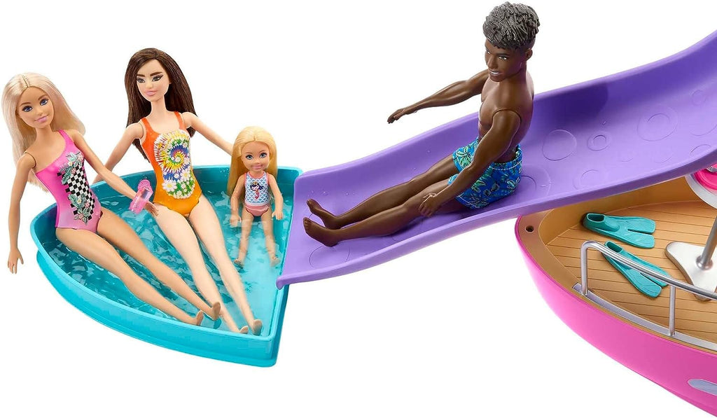 Barbie Barca dei Sogni di Barbie, Playset con piscina, scivolo e 20 Accessori