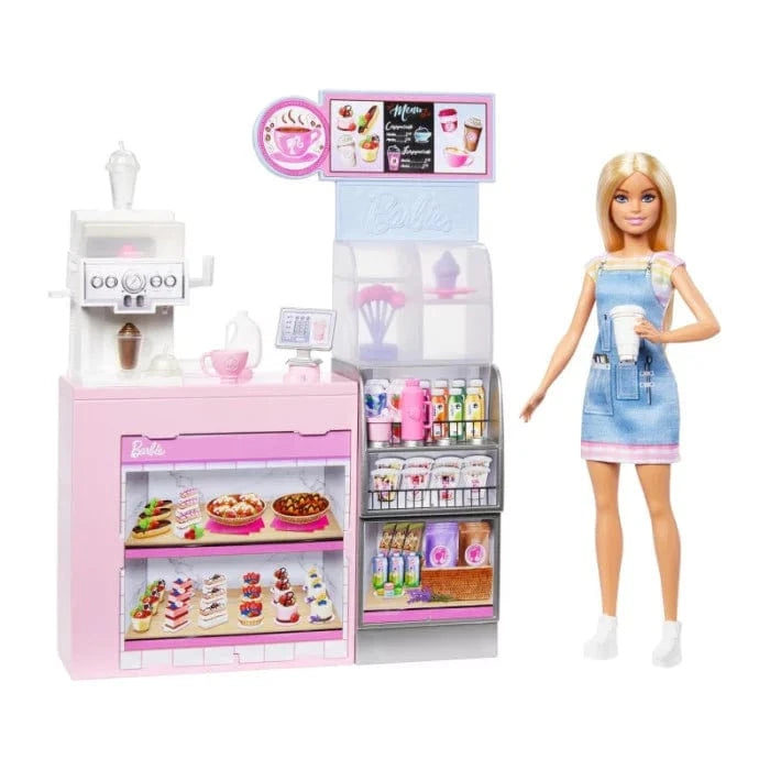 Bambole, playset e giocattoli Caffetteria di Barbie, playset con accessori e bambola barista Caffetteria di Barbie, playset con accessori e bambola barista