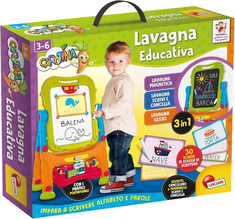 Giocattoli artistici e da disegno Lavagna per Bambini 2 in 1 con Gessetti, Pennarelli e Schede Educative Lisciani Lavagna per Bambini 2 in 1 con Gessetti, Pennarelli e Schede Educative Lisciani