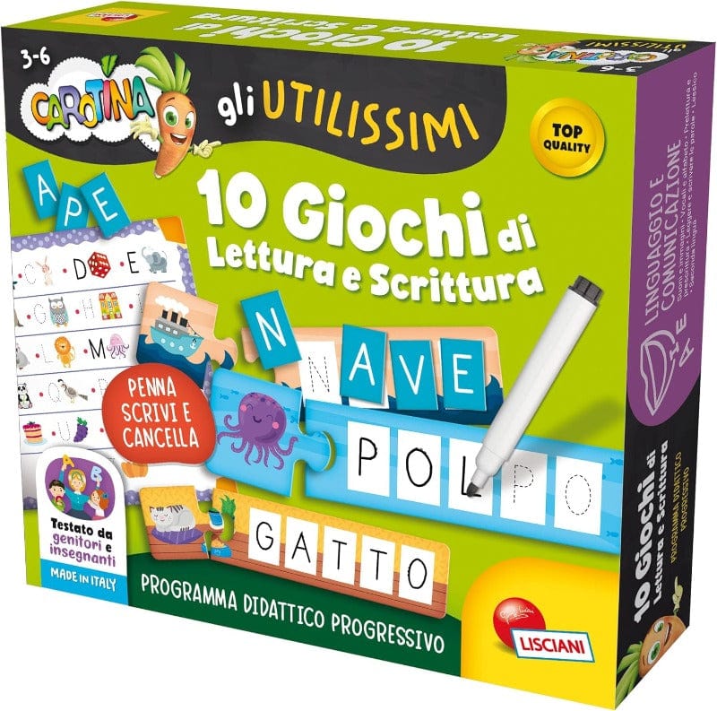 Giocattoli educativi Lisciani Carotina, Gli Utilissimi - 10 Giochi di Lettura e Scrittura