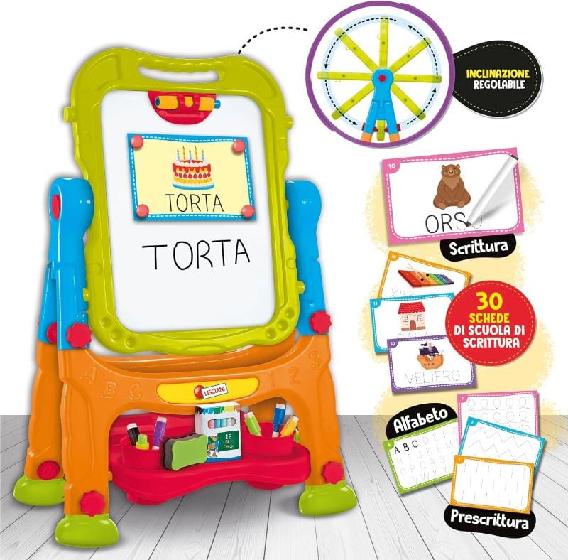 Giocattoli artistici e da disegno Lavagna per Bambini 2 in 1 con Gessetti, Pennarelli e Schede Educative Lisciani Lavagna per Bambini 2 in 1 con Gessetti, Pennarelli e Schede Educative Lisciani