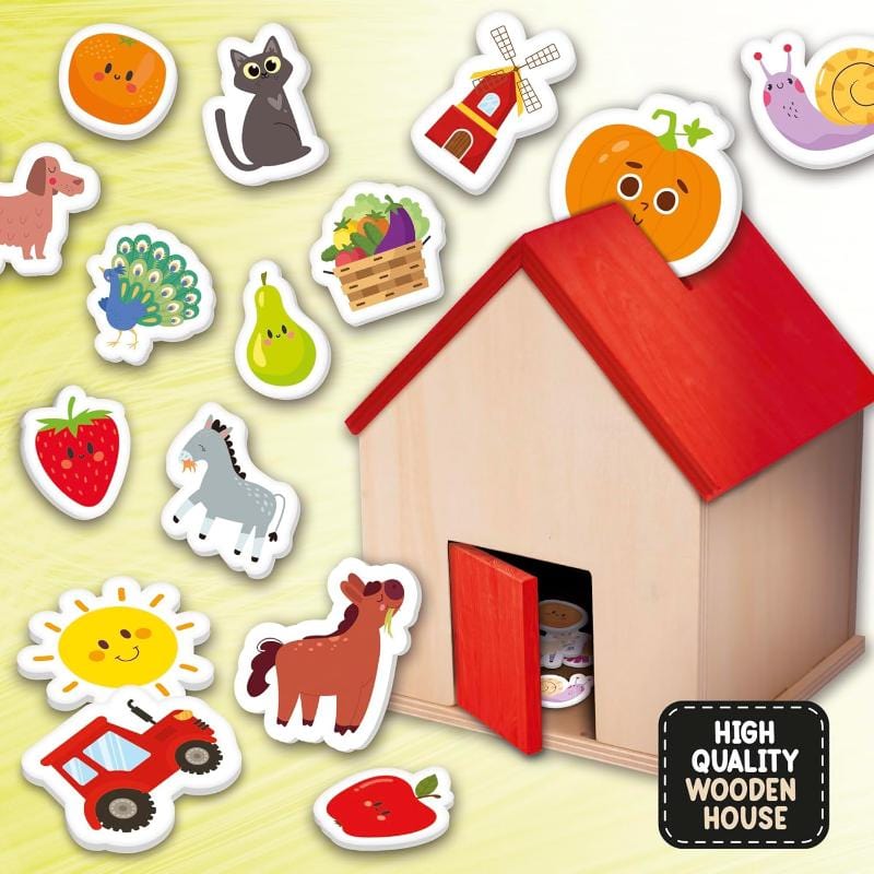 Giocattoli educativi Montessori Baby Wood on the Farm, Gioco in Legno Educativo 3-6 Anni