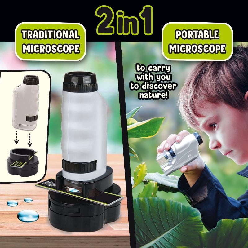 Kit scientifici e di esplorazione Lisciani Giochi, Micro-Microscopio Portatile con Luce