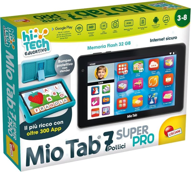 Tablet per Bambini Lisciani-Mio Tab 7 Pollici 2024, Tablet Smart Kid Pro per Bambini 3-8 Anni Lisciani-Mio Tab 7 Pollici 2024, Tablet Smart Kid Pro per Bambini 3-8 Anni