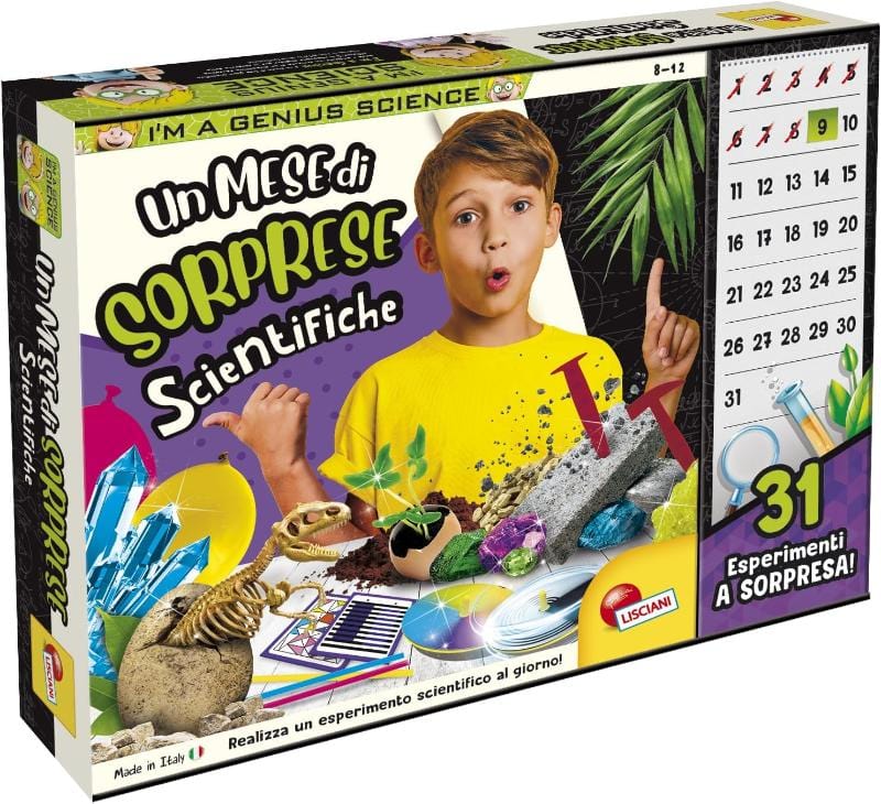 Kit scientifici e di esplorazione Lisciani  I'm a Genius, Un Mese di sorprese scientifiche Bambino e Bambina Lisciani, Un Mese di sorprese scientifiche Bambino e Bambina