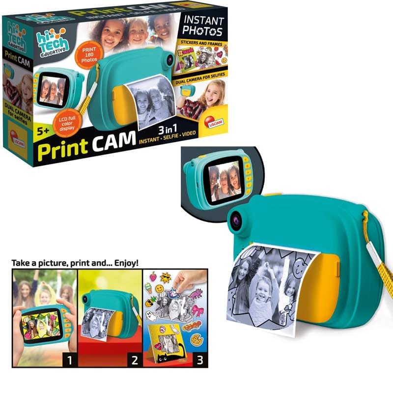 Giocattoli Lisciani Giochi Print Cam Hi-Tech, Fotocamera Istantanea con Funzione Video e Selfie Barbie Print Cam, Fotocamera Istantanea con Funzione Video e Selfie