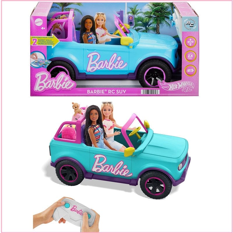 Auto radiocomandate Macchina Telecomandata Jeep di Barbie, Suv Rosa R/C due posti - HotWheels Macchina Telecomandata Jeep di Barbie, Suv Rosa R/C due posti - HotWheels