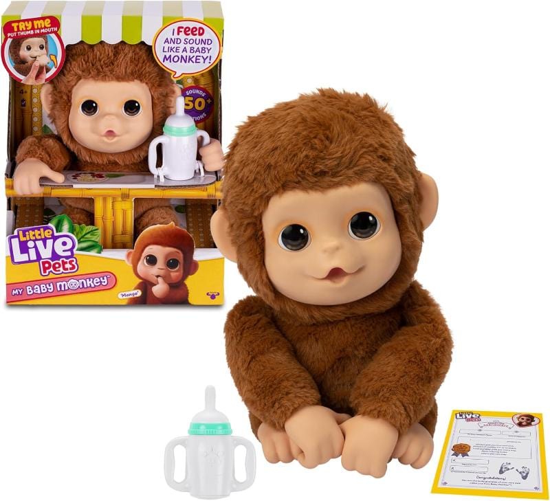 Animali Interattivi Little Live Pets Mango - Scimmietta Interattiva con più di 50 Suoni, Movimenti e Reazioni Little Live Pets Mango - Scimmietta Interattiva con più di 50 Suoni, Movimenti e Reazioni