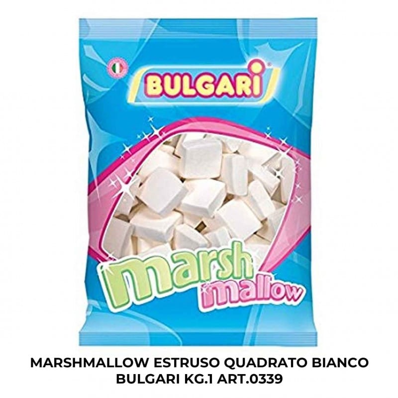 Party - Dolciumi Caramelle Marshmallow Estruso Quadrato Bianco 1kg- Bulgari Caramelle Marshmallow Estruso Quadrato Bianco 1kg- Bulgari