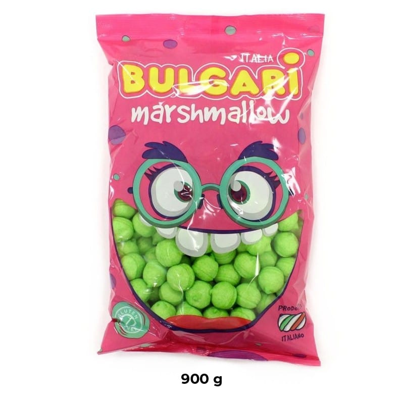 Party - Dolciumi Caramelle Marshmallow Palline Verdi 900gr - Bulgari Caramelle Marshmallow Palline Verdi 900gr - Bulgari