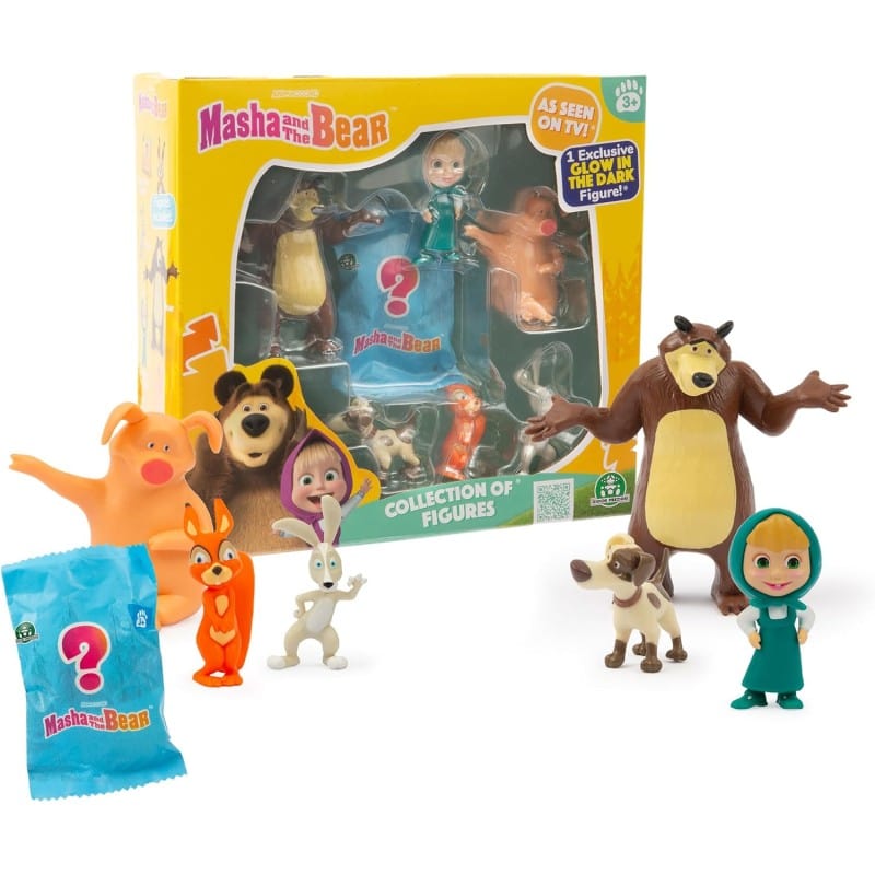 Bambole, playset e giocattoli Masha e Orso set 6 Personaggi + Personaggio Esclusivo Glow in the Dark Masha e Orso set 6 Personaggi + Personaggio Esclusivo Glow in the Dark