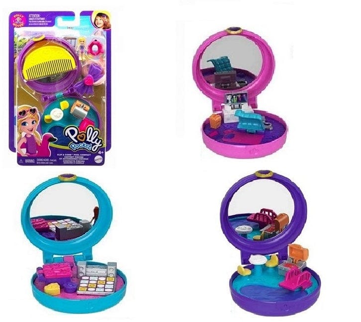 Polly Pocket Micro Clip Beauty, Playset con Bambola e Pettine Polly Pocket Micro Clip Beauty, Playset con Bambola