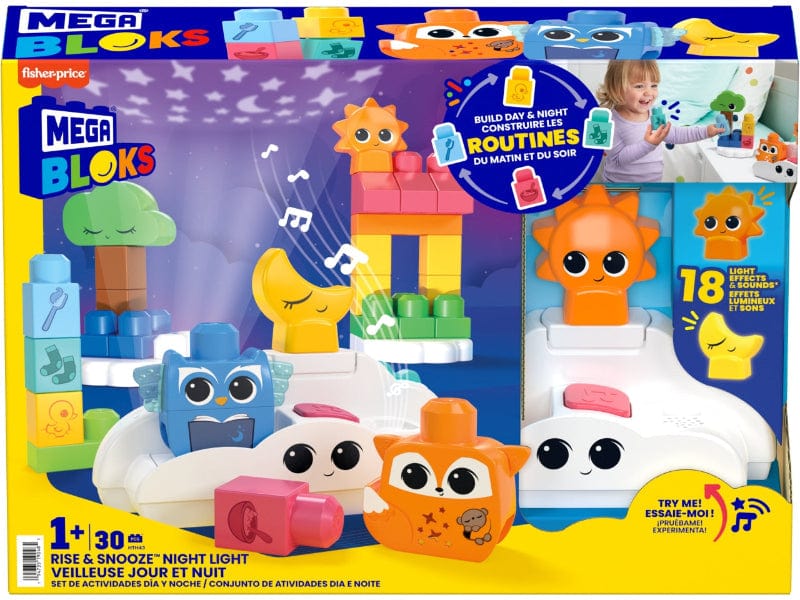 Giocattoli musicali Mega Blocks Luce Notturna Rise & Snooze Mega Blocks Luce Notturna Rise & Snooze