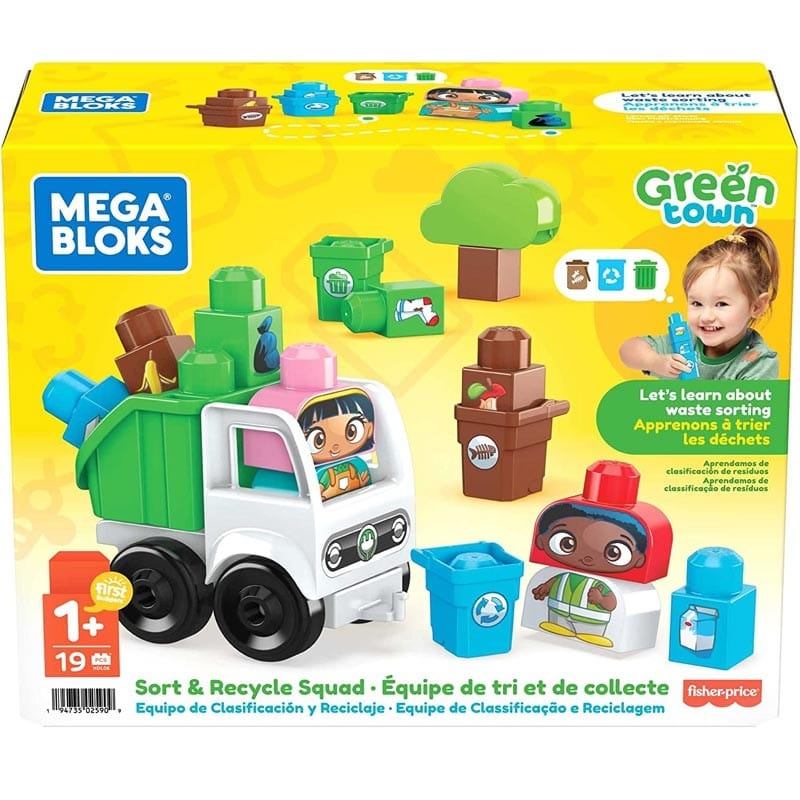 Blocchi a incastro Mega Bloks - Set Costruzioni Raccolta Differenziata per Bambini da 1 Anno in sù