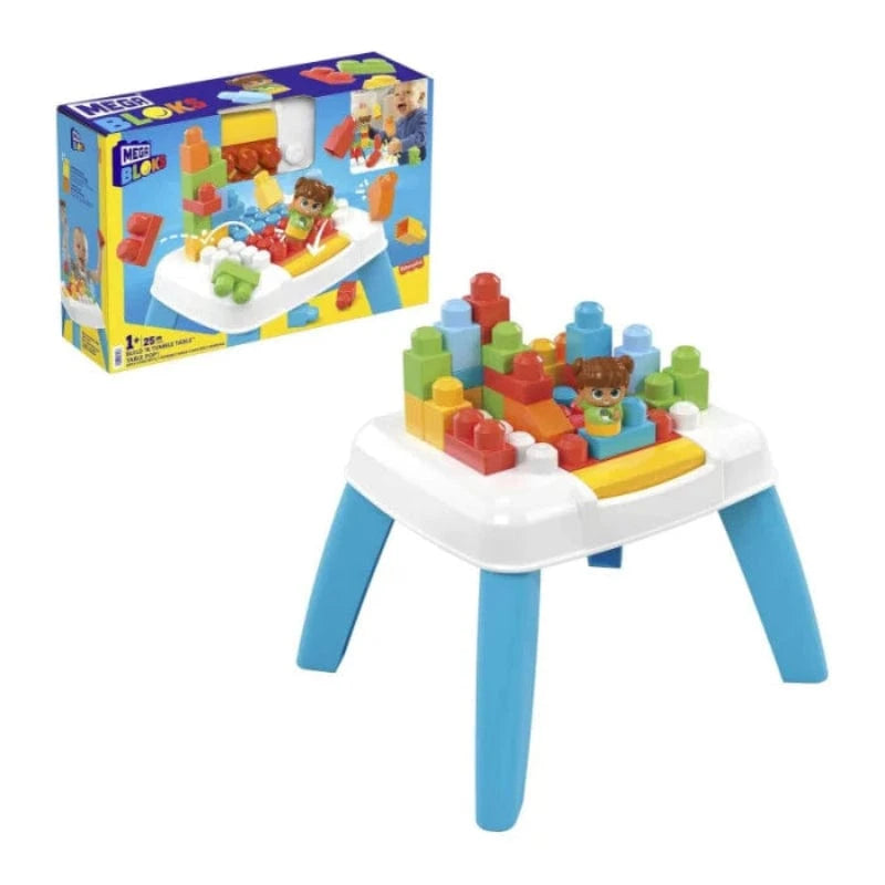 Costruzioni giocattolo Mega Blocks Tavolo Costruzioni 25 Pezzi con contenitore Mega Blocks Tavolo Costruzioni 25 Pezzi con contenitore