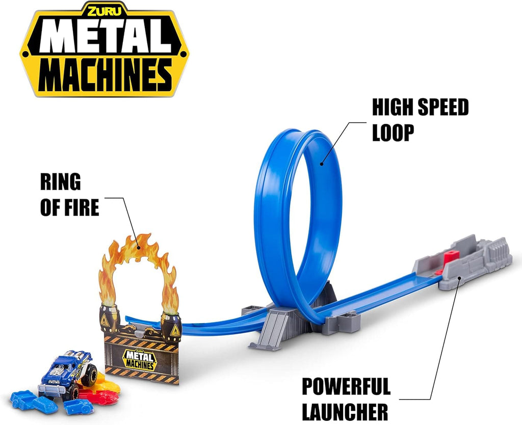 macchinine Metal Machines Pista looping Road Rampage, include 1 Auto in Metallo