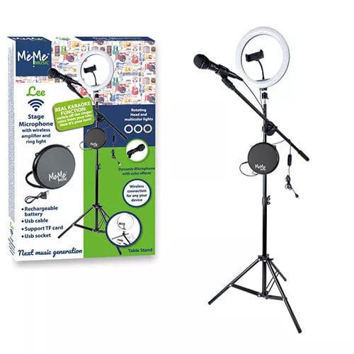 strumenti musicali Stage Microfono Wireless con Amplificatore e Flash Light Ring - MeMe Music Stage Microfono Wireless con Amplificatore e Flash Light Ring 