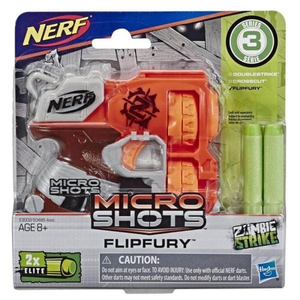 Gadget e armi giocattolo Nerf Microshot Flipfury, Blaster in Miniatura con Dardi Nerf Microshot Flipfury, Blaster in Miniatura con Dardi
