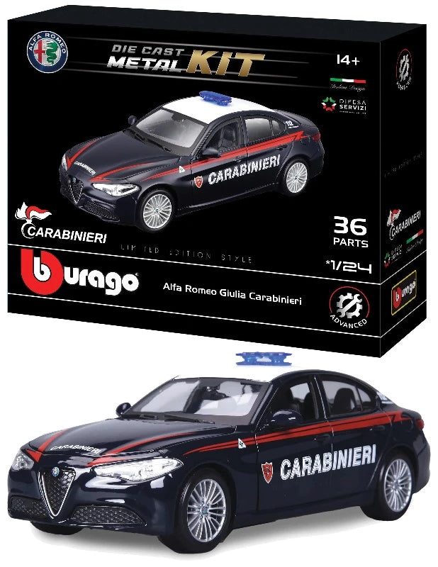 Bburago Alfa Romeo Giulia Carabinieri, Kit Die Cast in scala 1:24