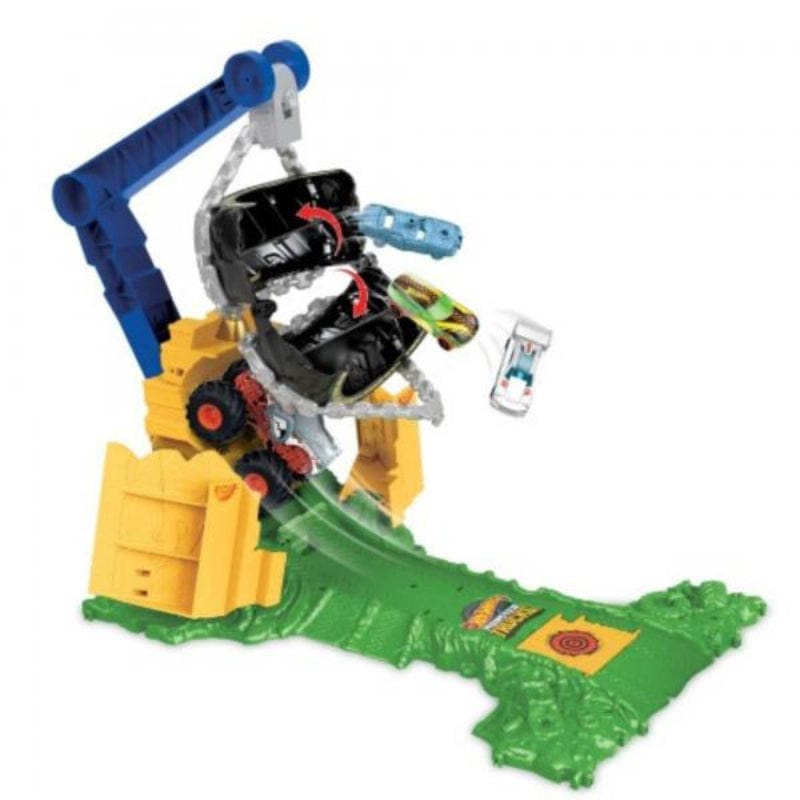 macchinine Hot Wheels Monster Trucks - Sfida Demolizione del Carico Rhinomite, playset Arena degli Scontri Hot Wheels Monster Trucks - Sfida Demolizione del Carico Rhinomite, playset Arena degli Scontri