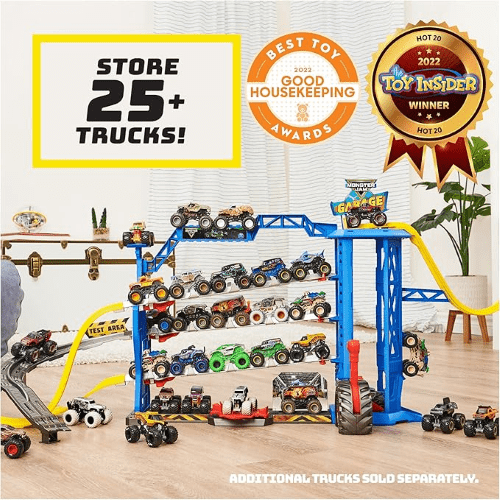 macchinine Monster Jam Mega Garage 1,2 metri con luci e suoni, Include un Veicolo in Metallo Monster Jam Mega Garage 1,2 metri con luci e suoni, Include Veicolo