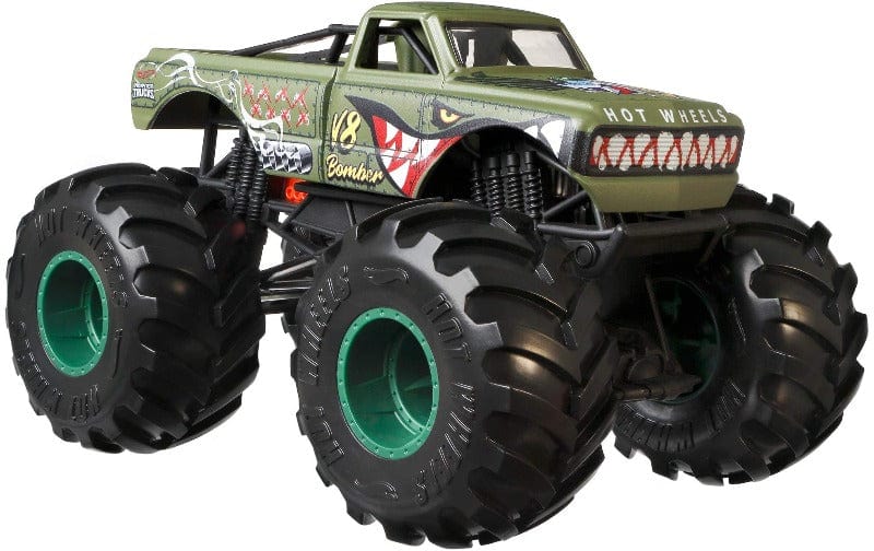 macchinine Hot Wheels Monster Truck in Metallo 1:24 V8 Bomber