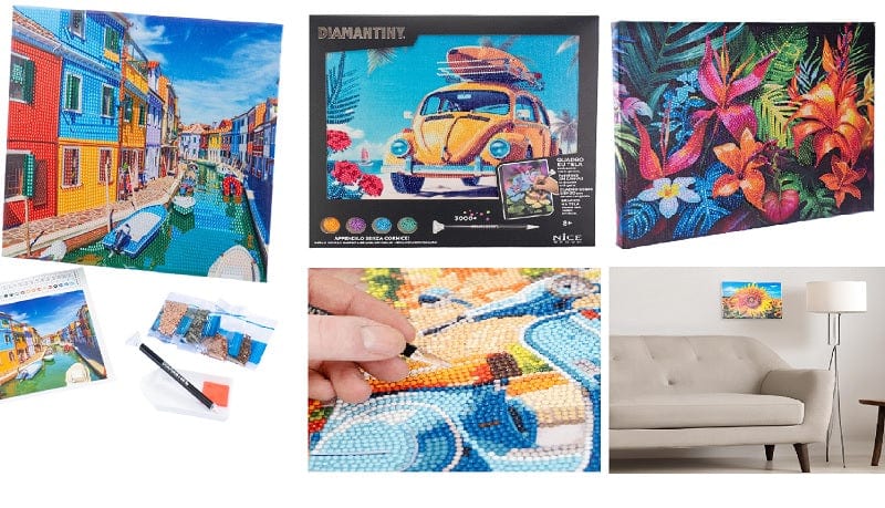 Colora e Decora Diamantiny Quadro su Tela, Mosaico con Diamanti