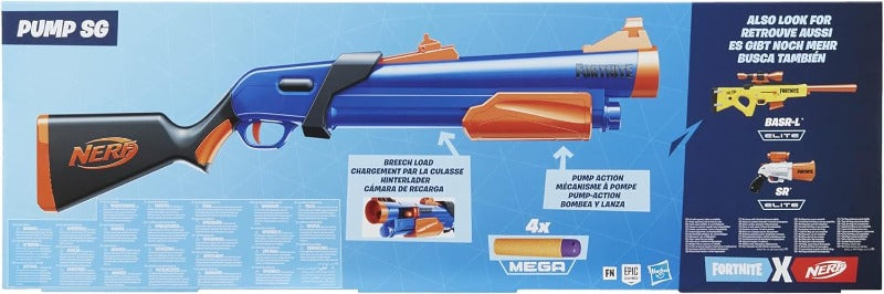 Giocattoli Nerf Fortnite, Blaster a Pompa SG con dardi Mega