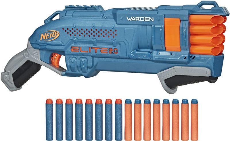 Gadget e armi giocattolo Nerf Elite 2.0 Warden, Blaster a Pompa con 8 Canne