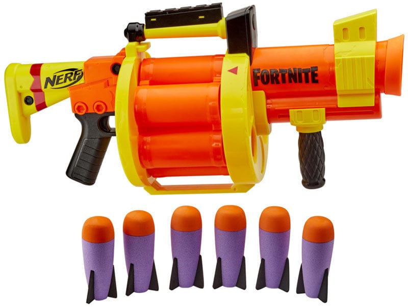 Gadget e armi giocattolo Nerf Fortnite GL, lanciarazzi con tamburo rotante Fortnite