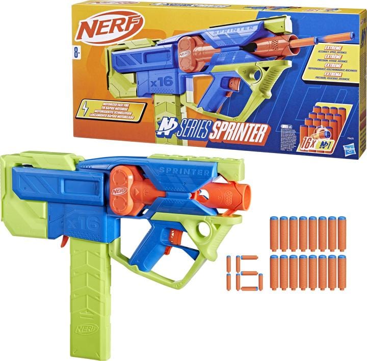 Gadget e armi giocattolo Nerf N series Sprinter, Blaster Elettrico Motorizzato con 16 Dardi Nerf N series Sprinter, Blaster Elettrico Motorizzato con 16 Dardi