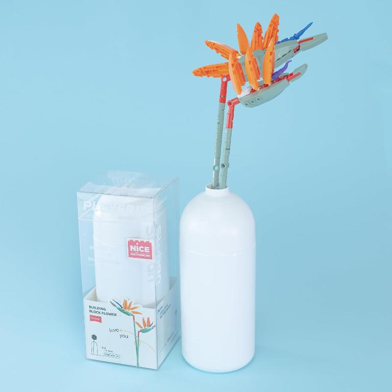 Costruzioni Costruzioni Fiori Strelitzia con Vaso, Mattoncini Flowers - Nice Costruzioni Fiori Strelitzia con Vaso, Mattoncini Flowers - Nice