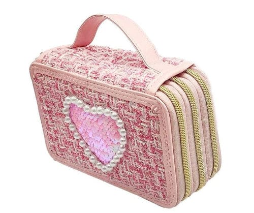 Girabrilla Astuccio Tweed 3 Zip, Portacolori Scuola Glamour Nice