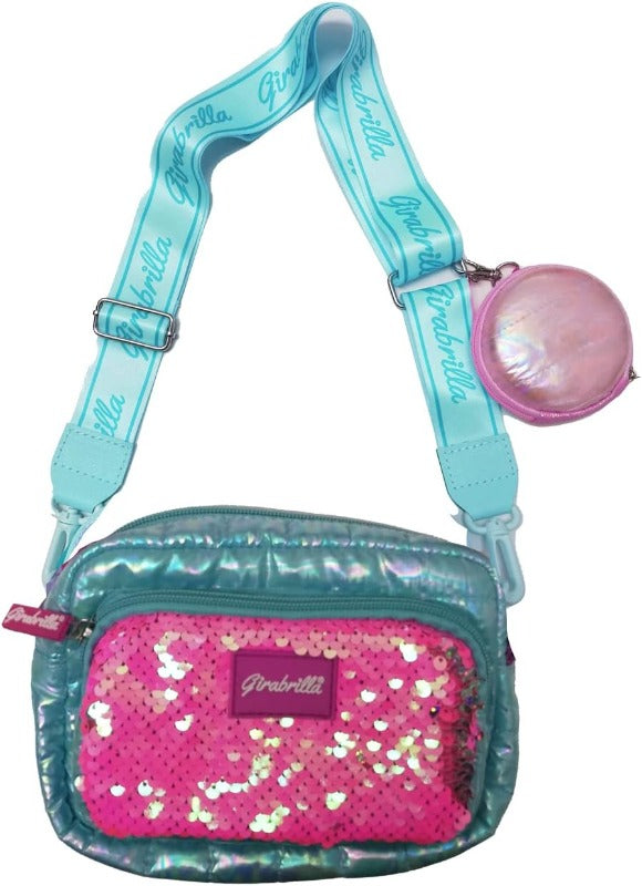 Zaini Girabrilla Puffer Borsa Pochette con Paillettes cambia colore