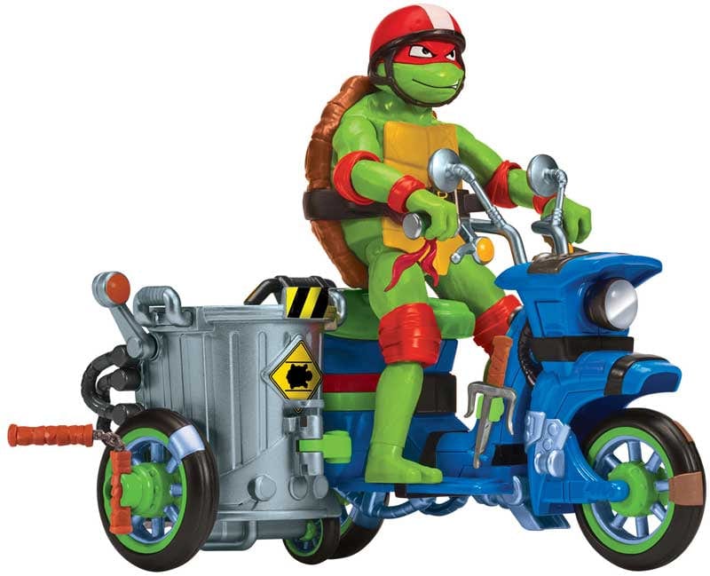 Action Figures Tartarughe Ninja Battle Cycle, Veicolo con personaggio Raffaello