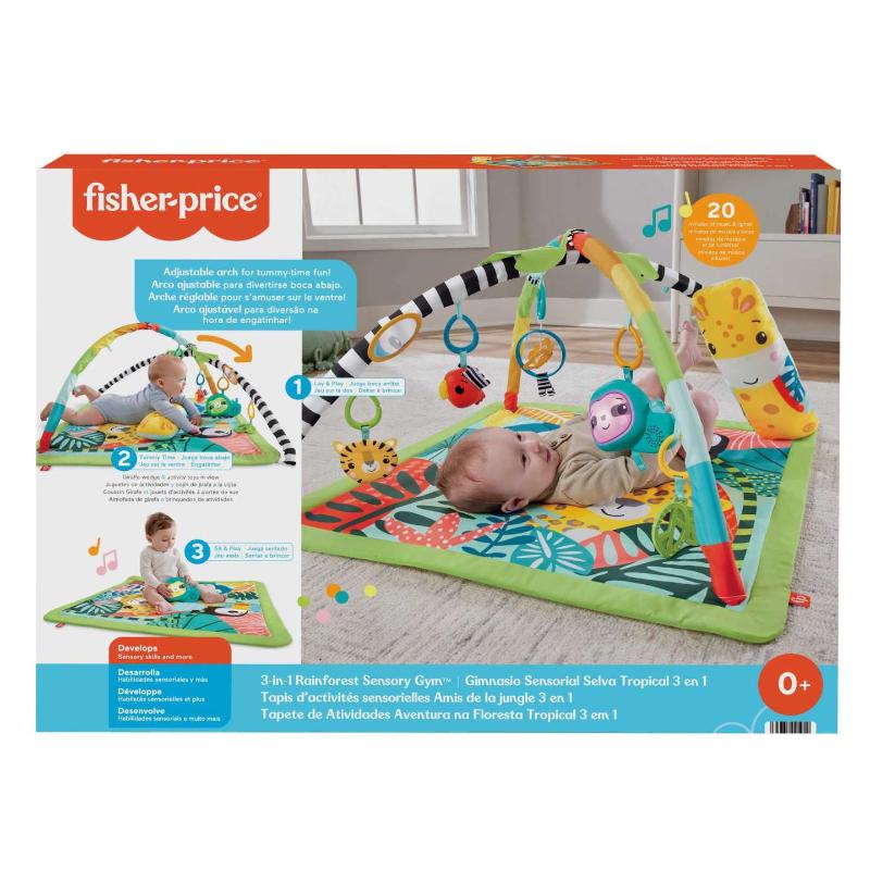 Tappeti e palestre gioco Fisher Price Palestrina Sensoriale Cuccioli della Natura 3 in 1