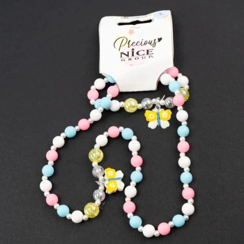 Giocattoli Fashion Collana e Bracciale Bambina Spring, Parure a tema Farfalle