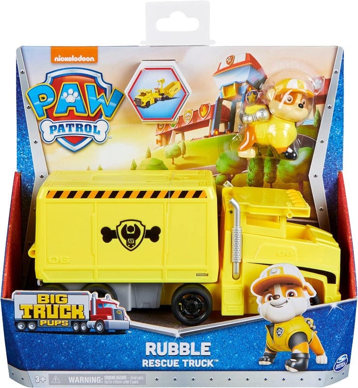 Bambole, playset e giocattoli Paw Patrol Rubble Camion Trasformabile con Cucciolo Rubble